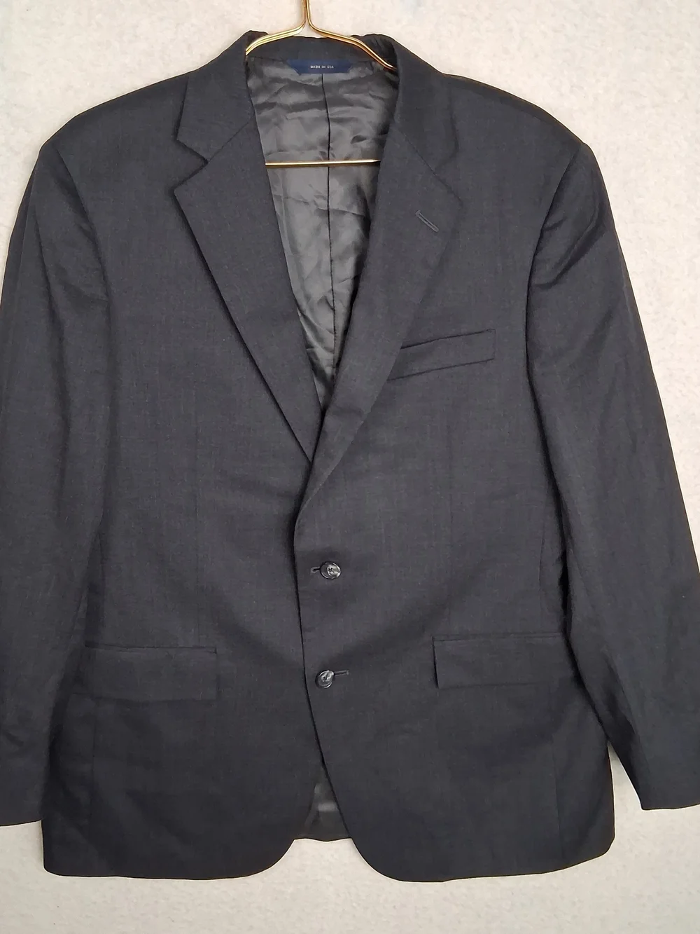 Brooks Brothers 1818 Regent Blazer 42R Solid Charcoal Gray Wool Jacket USA Made